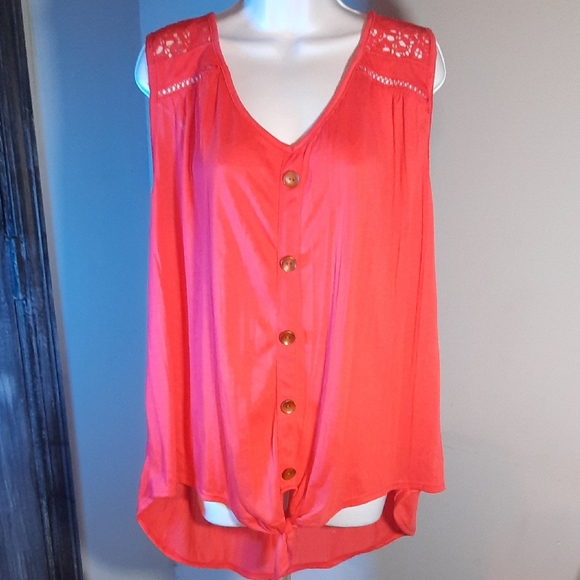 New York Laundry Tops - New York Laundry Sleeveless Top - Bright Orange
